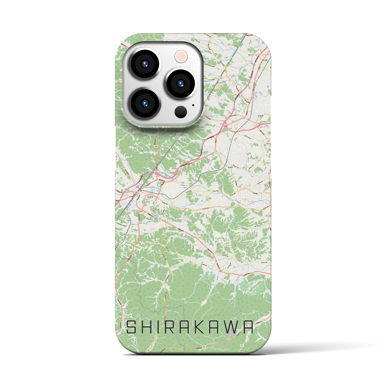 【白河(福島県)】地図柄iPhoneケース(バックカバータイプ)