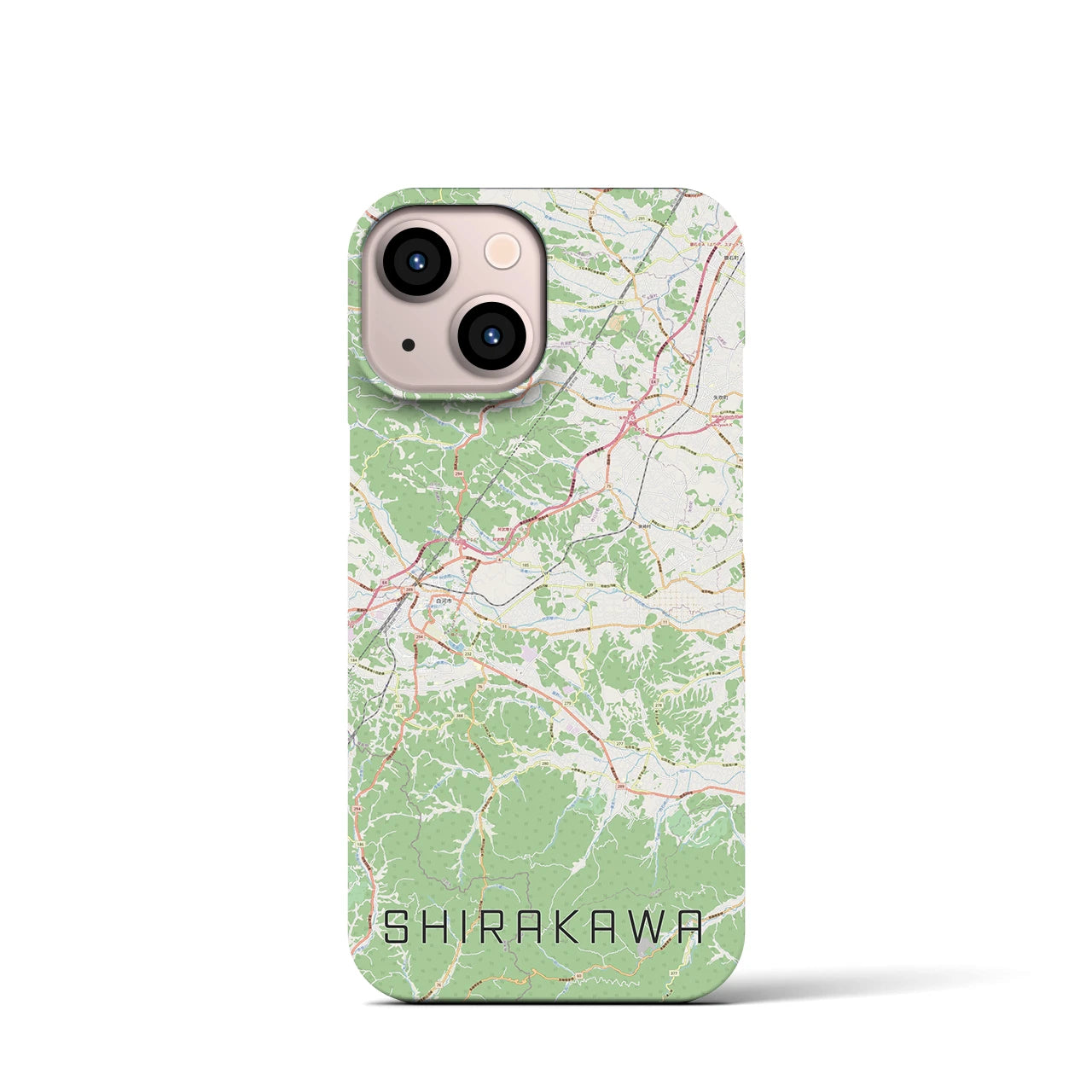 【白河(福島県)】地図柄iPhoneケース(バックカバータイプ)