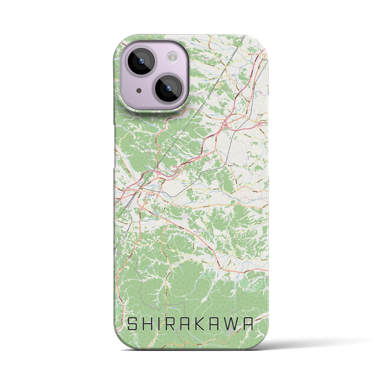 【白河(福島県)】地図柄iPhoneケース(バックカバータイプ)