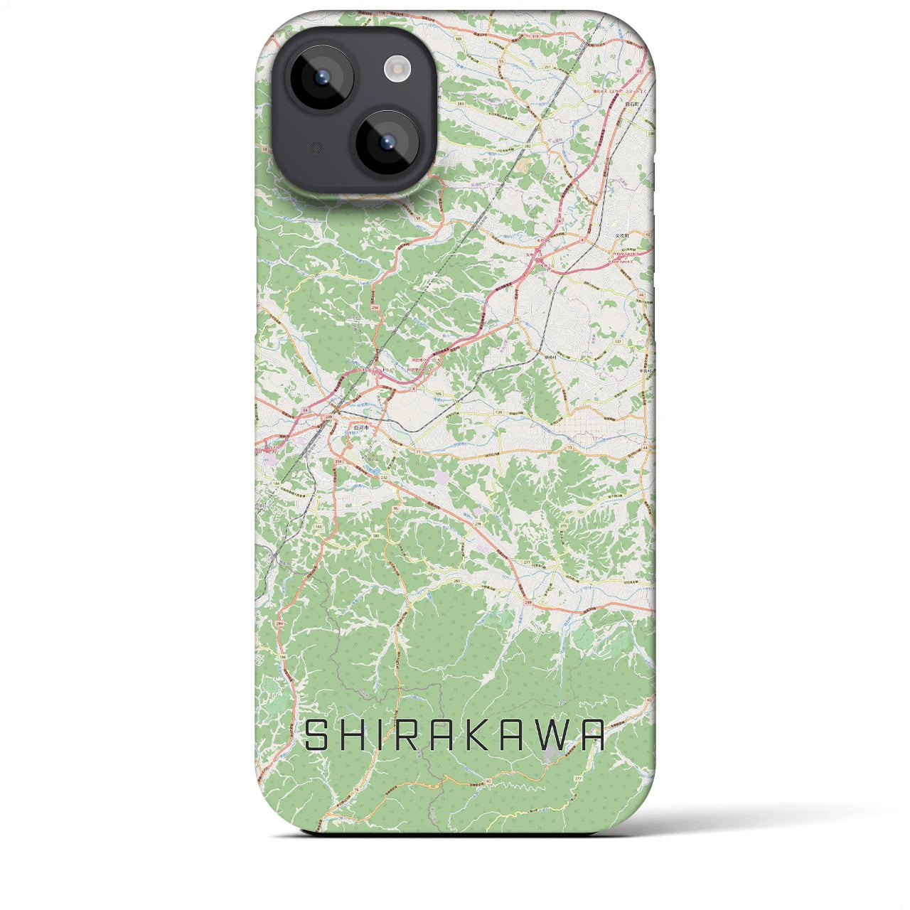 【白河(福島県)】地図柄iPhoneケース(バックカバータイプ)