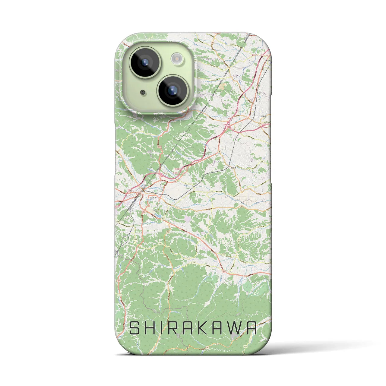 【白河(福島県)】地図柄iPhoneケース(バックカバータイプ)