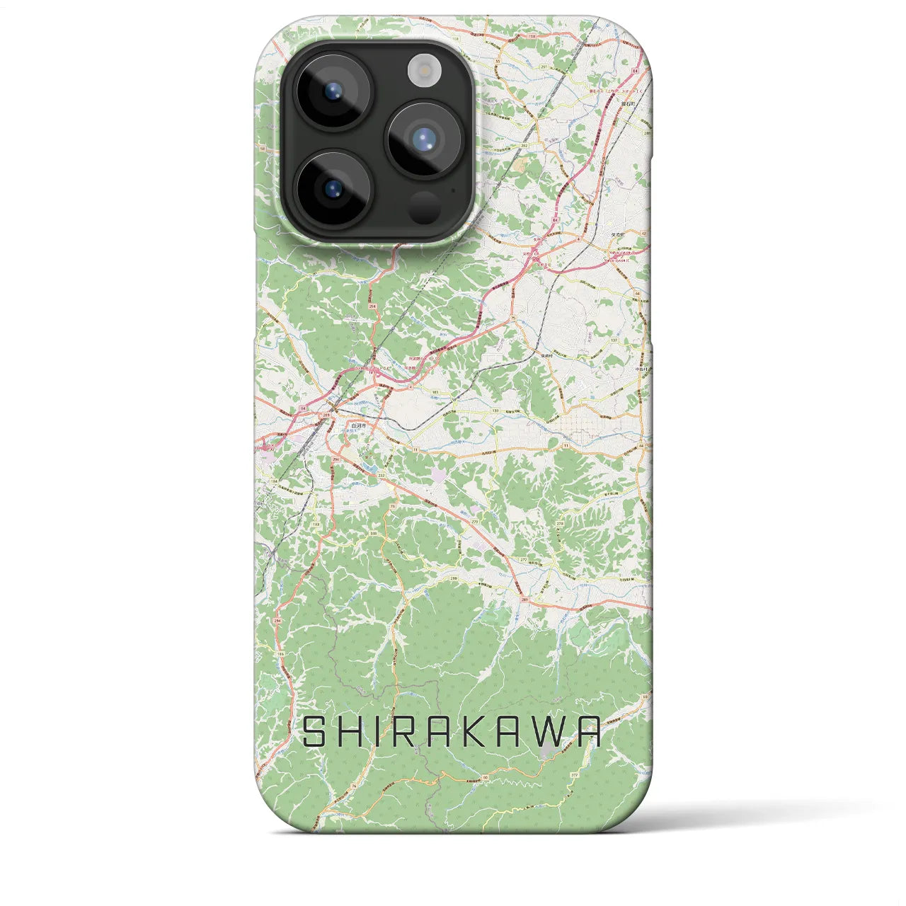 【白河(福島県)】地図柄iPhoneケース(バックカバータイプ)