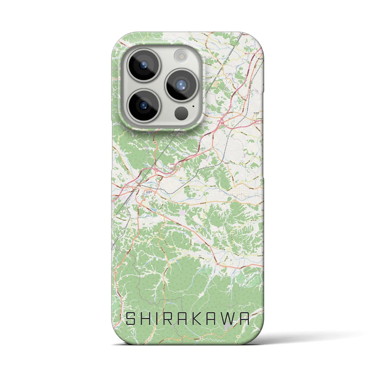 【白河(福島県)】地図柄iPhoneケース(バックカバータイプ)