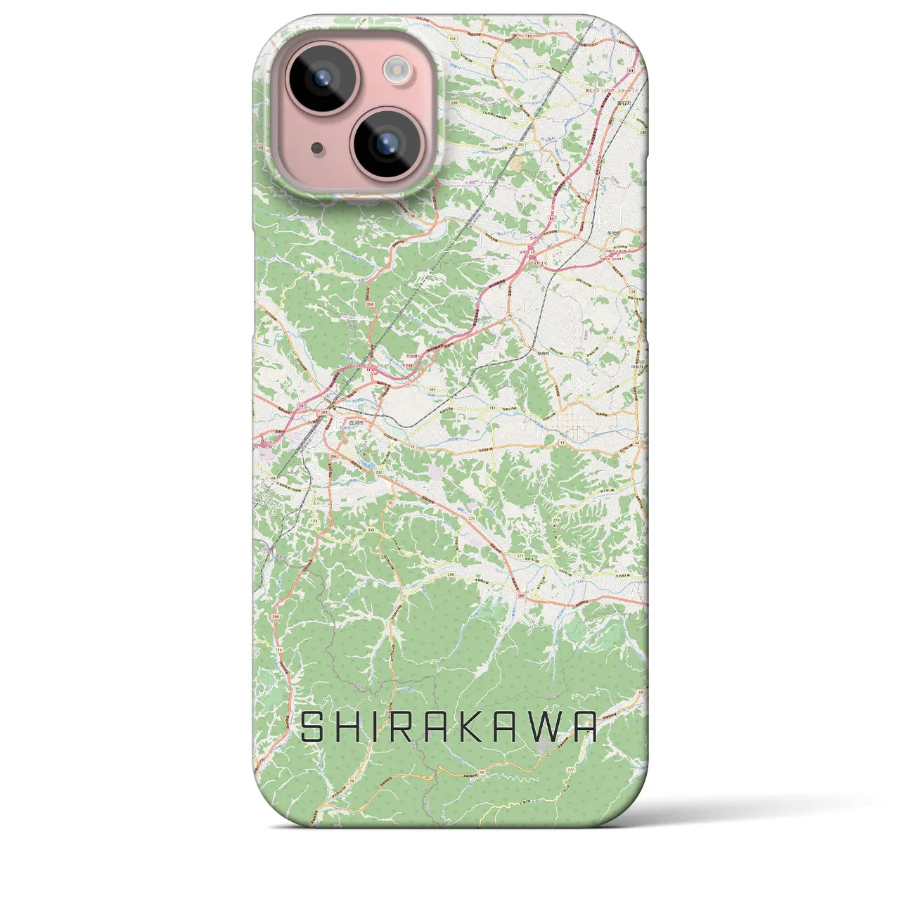 【白河(福島県)】地図柄iPhoneケース(バックカバータイプ)