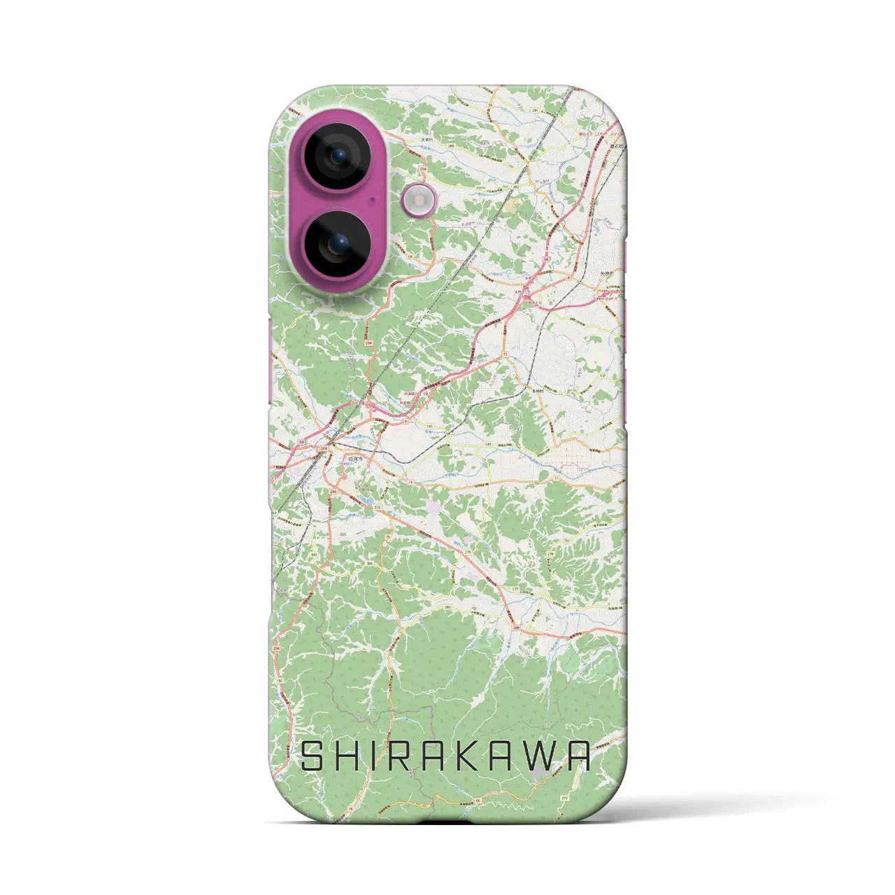 【白河(福島県)】地図柄iPhoneケース(バックカバータイプ)