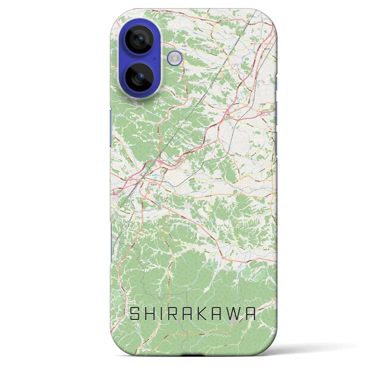 【白河(福島県)】地図柄iPhoneケース(バックカバータイプ)