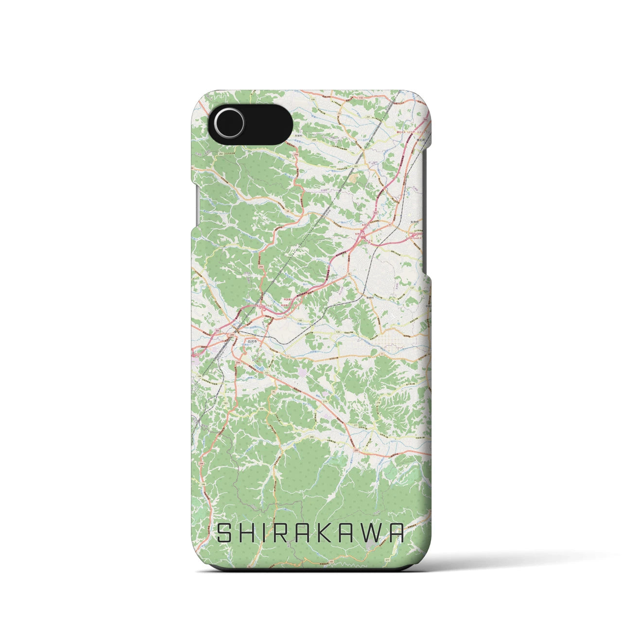 【白河(福島県)】地図柄iPhoneケース(バックカバータイプ)