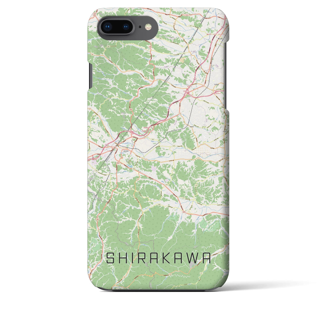 【白河(福島県)】地図柄iPhoneケース(バックカバータイプ)