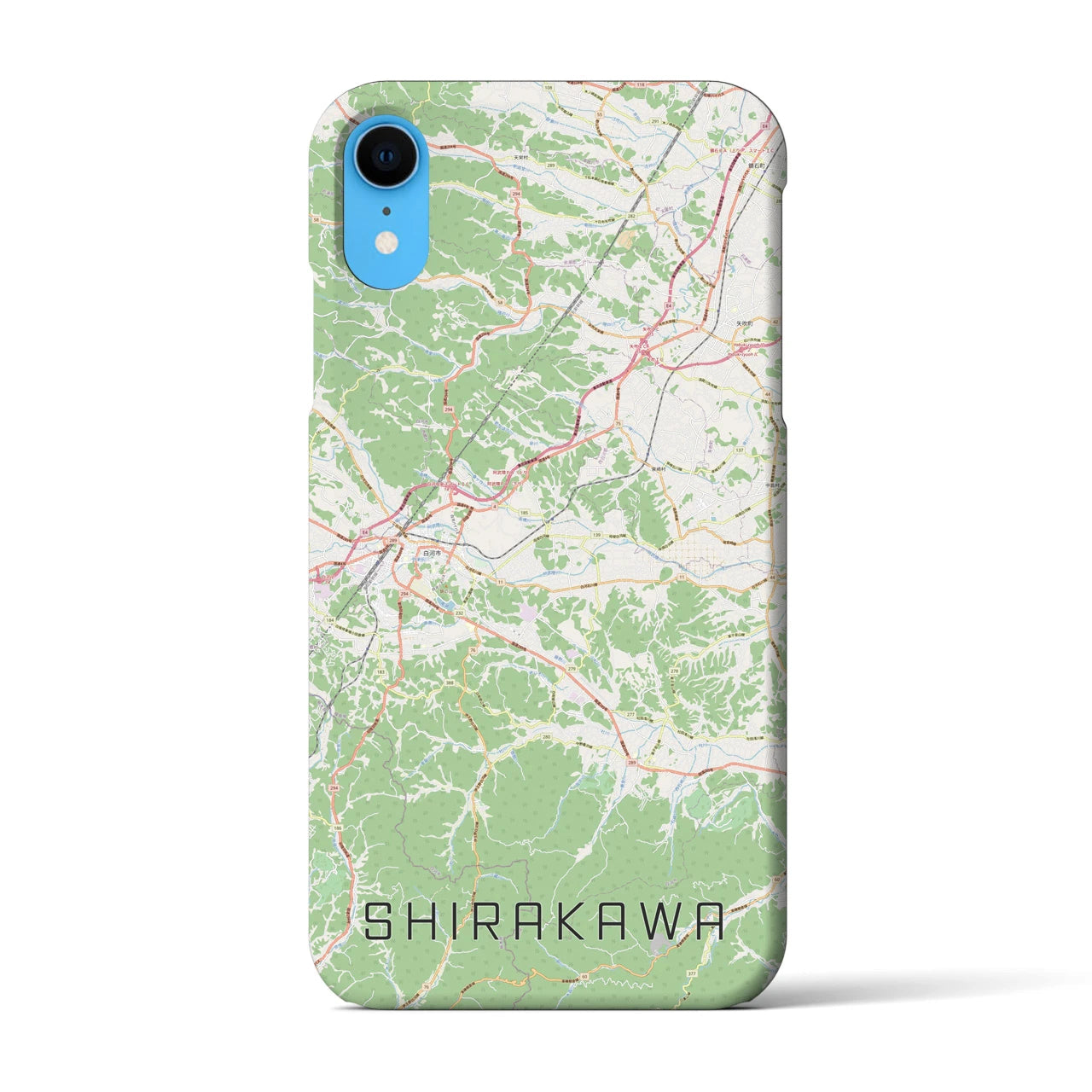 【白河(福島県)】地図柄iPhoneケース(バックカバータイプ)