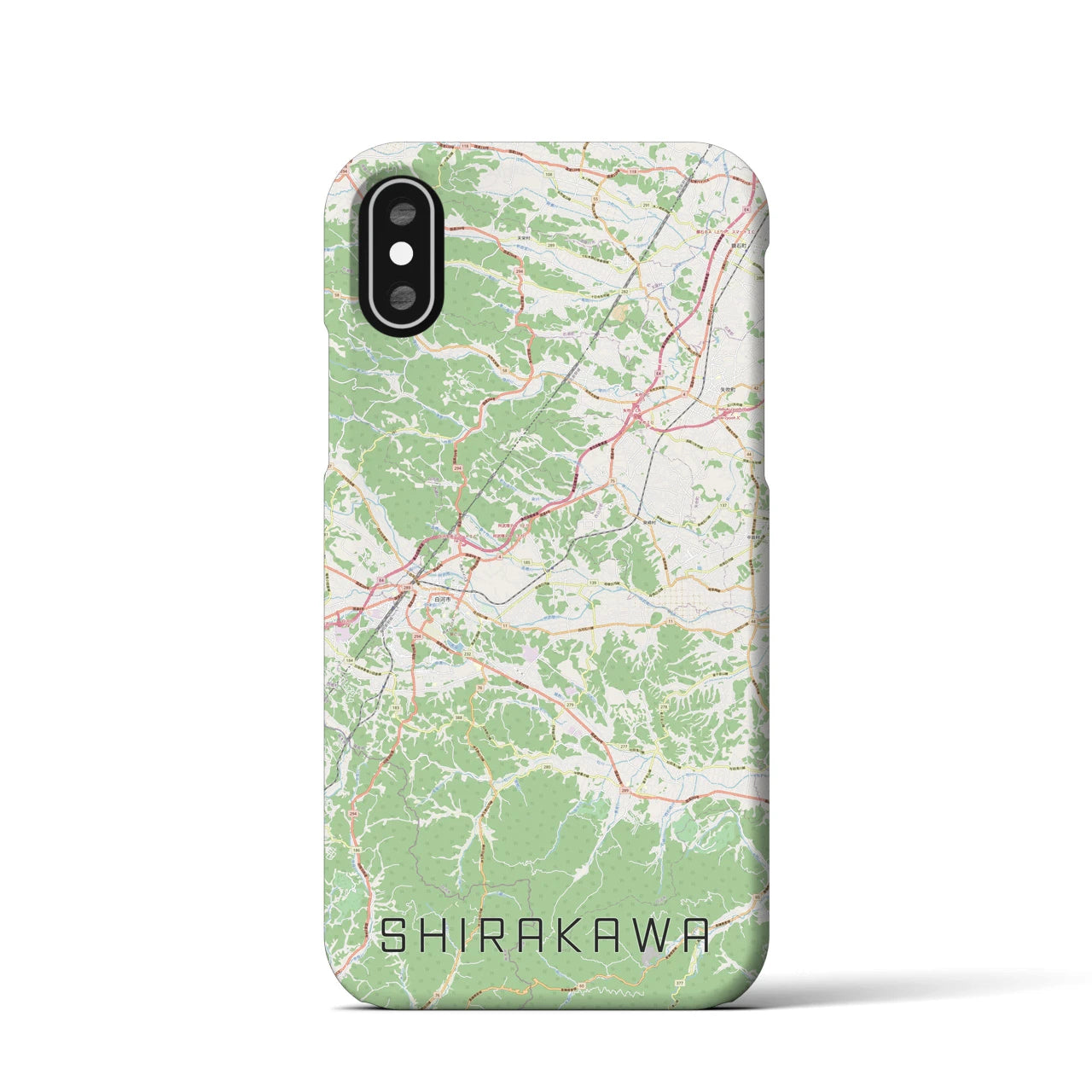【白河(福島県)】地図柄iPhoneケース(バックカバータイプ)