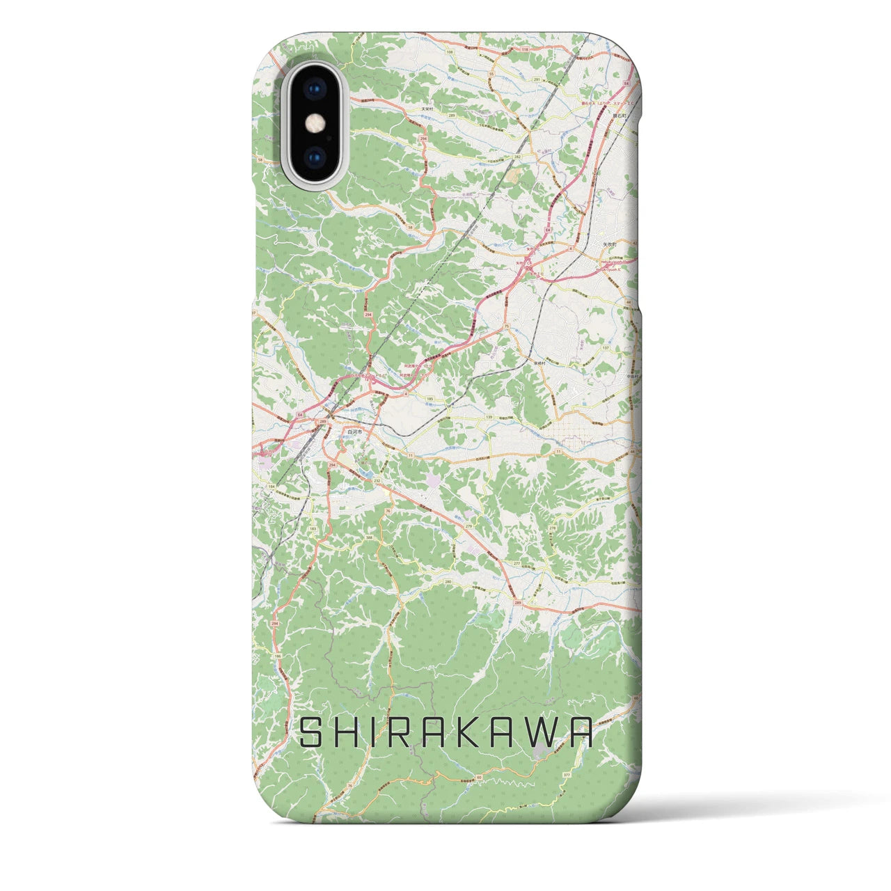 【白河(福島県)】地図柄iPhoneケース(バックカバータイプ)