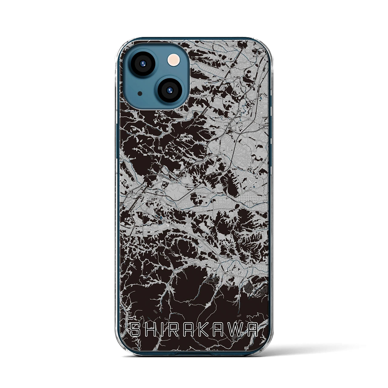 【白河(福島県)】地図柄iPhoneケース(クリアタイプ)