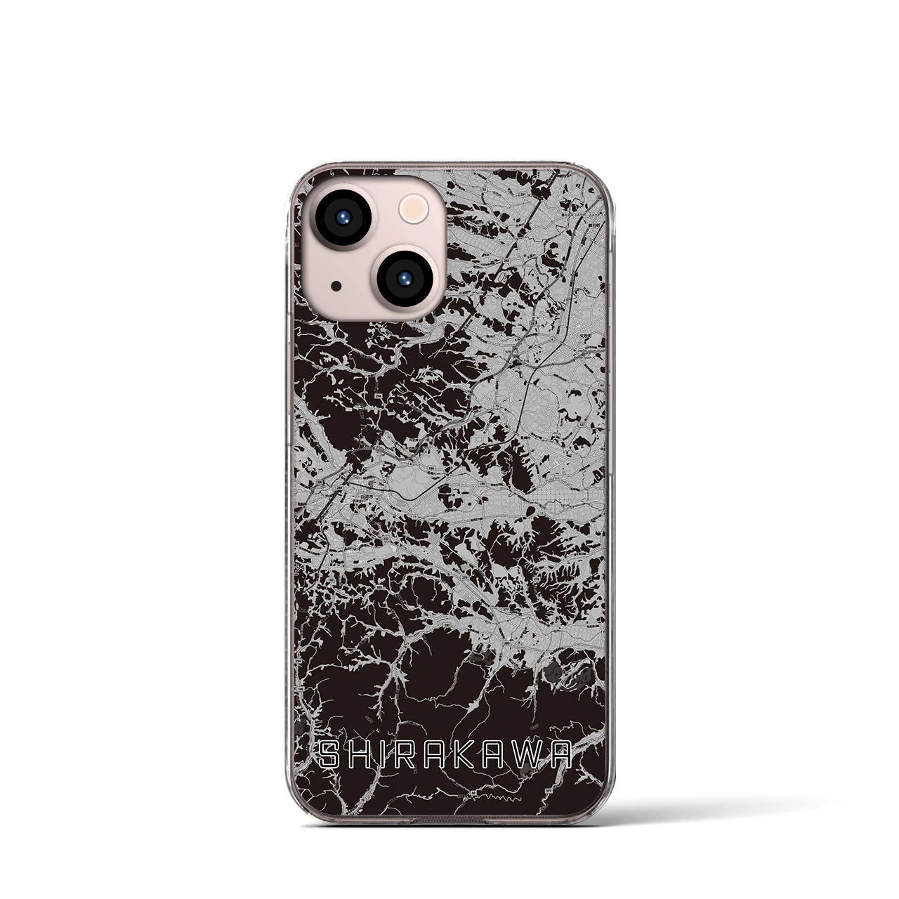 【白河(福島県)】地図柄iPhoneケース(クリアタイプ)
