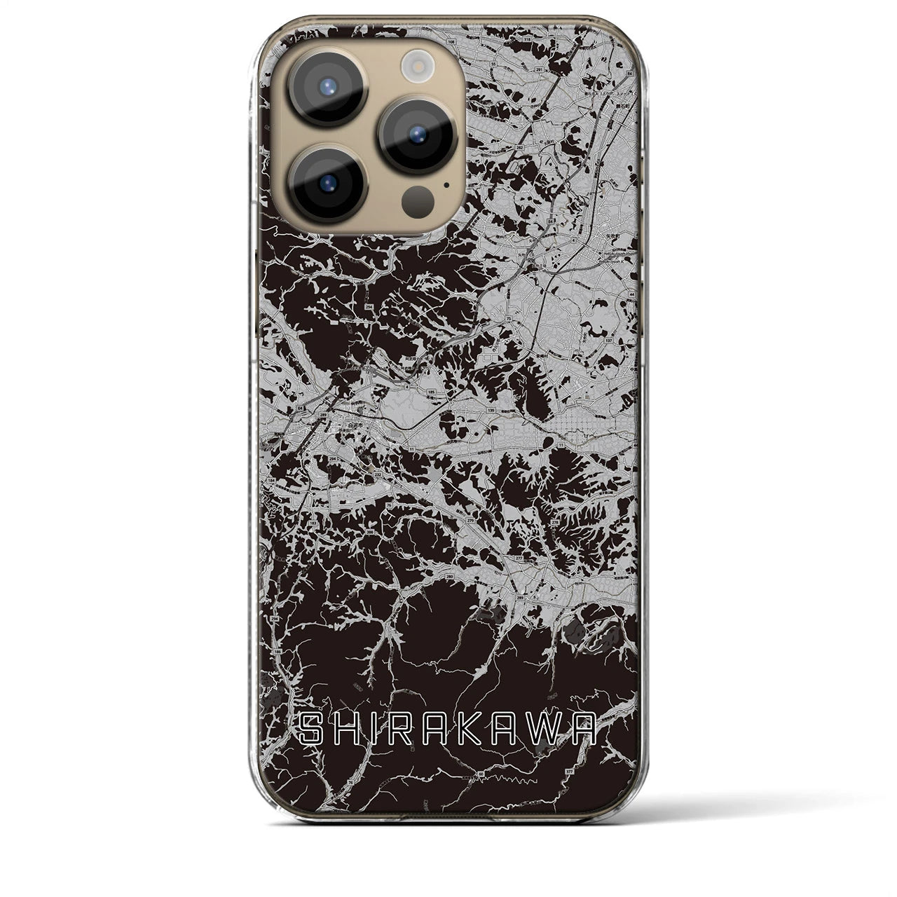 【白河(福島県)】地図柄iPhoneケース(クリアタイプ)