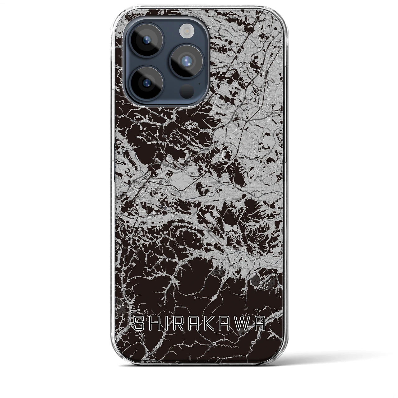 【白河(福島県)】地図柄iPhoneケース(クリアタイプ)