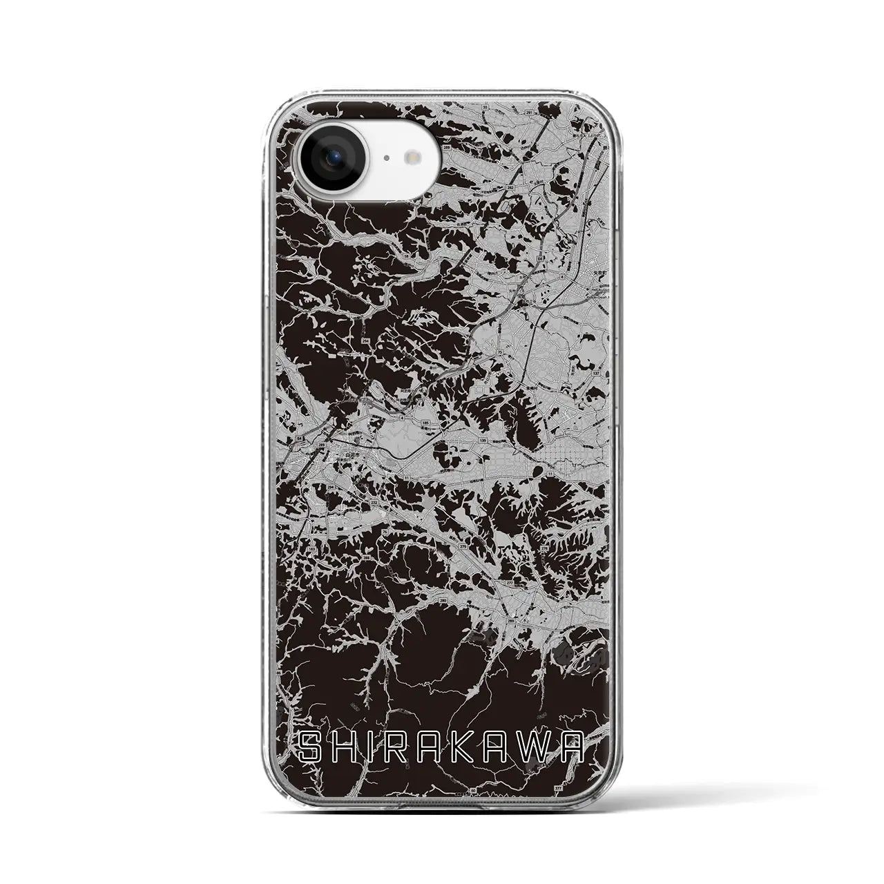 【白河(福島県)】地図柄iPhoneケース(クリアタイプ)