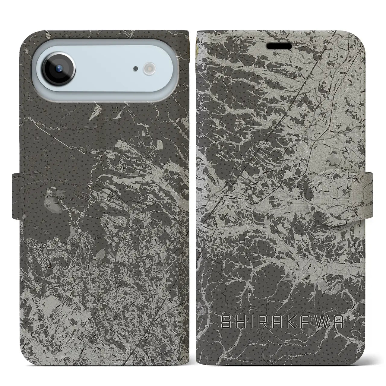 【白河(福島県)】地図柄iPhoneケース(手帳タイプ)