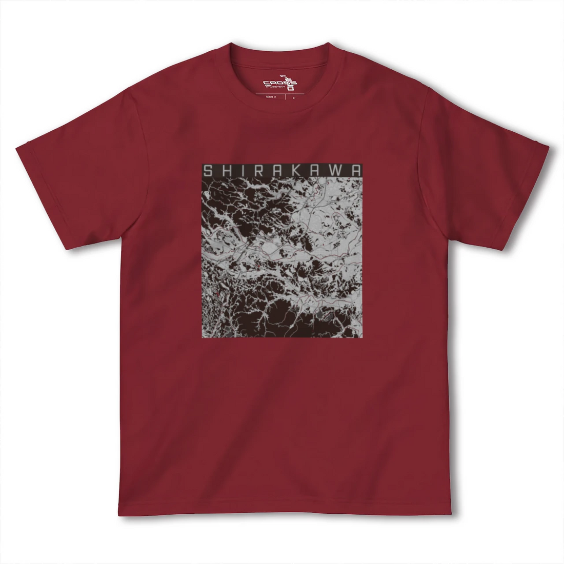 【白河(福島県)】地図柄ヘビーウェイトTシャツ