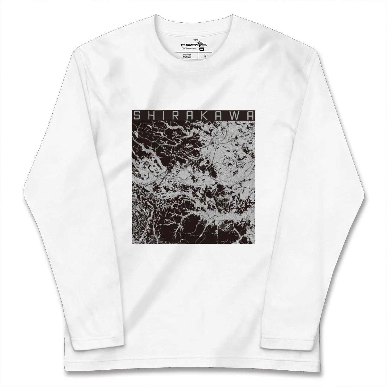 【白河(福島県)】地図柄ロングスリーブTシャツ