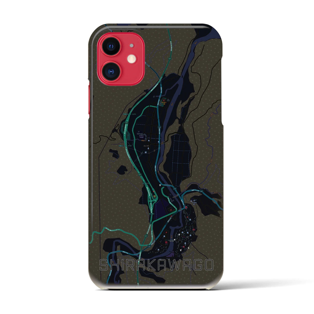 【白川郷(岐阜県)】地図柄iPhoneケース(バックカバータイプ)