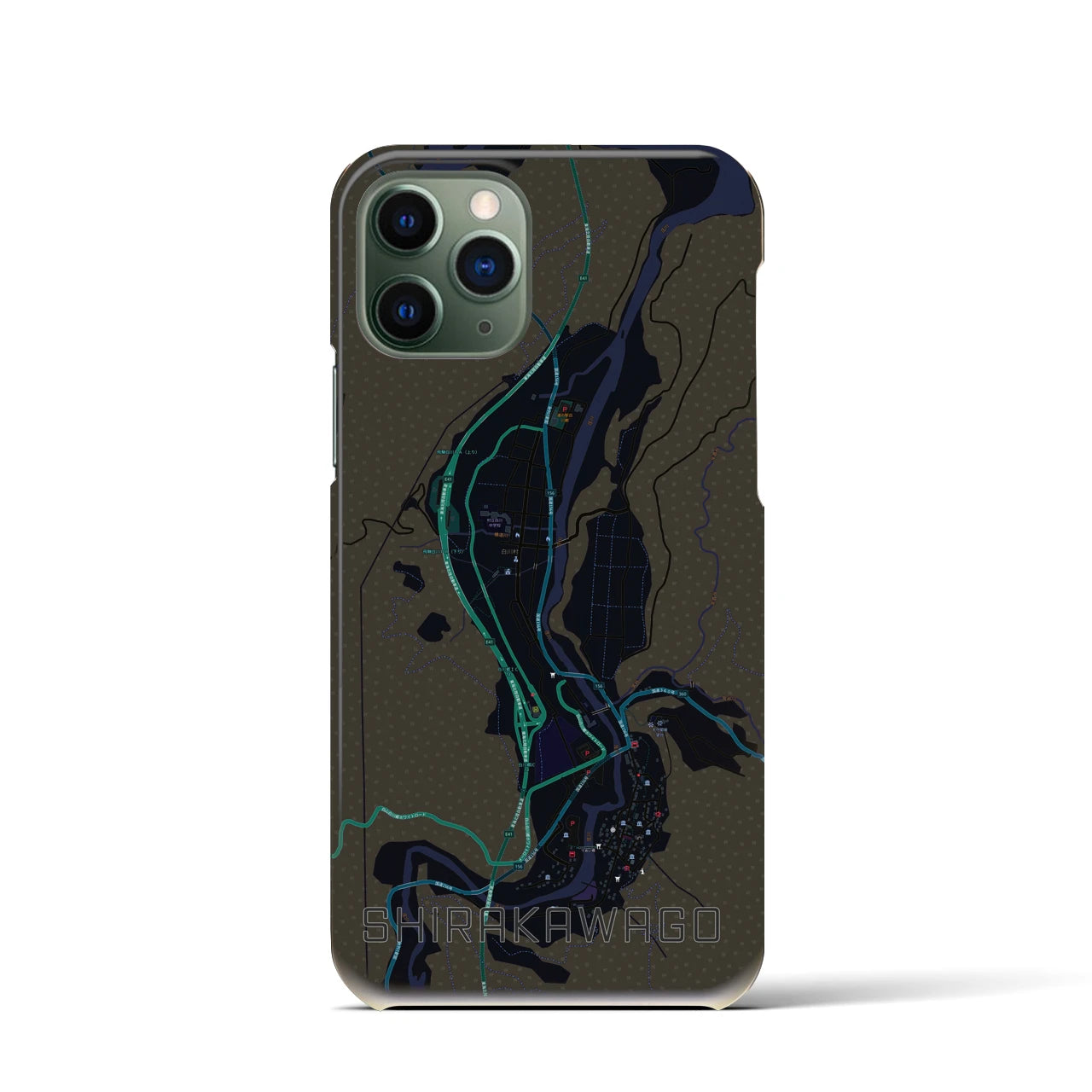 【白川郷(岐阜県)】地図柄iPhoneケース(バックカバータイプ)