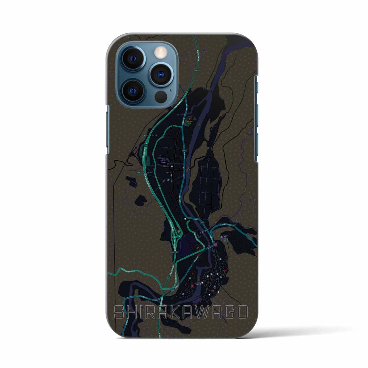 【白川郷(岐阜県)】地図柄iPhoneケース(バックカバータイプ)