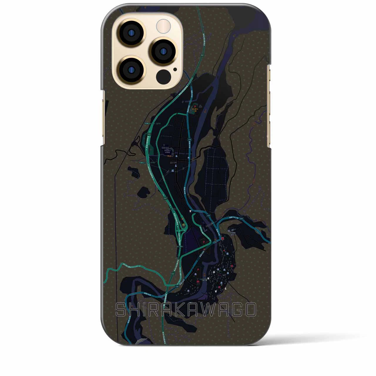 【白川郷(岐阜県)】地図柄iPhoneケース(バックカバータイプ)
