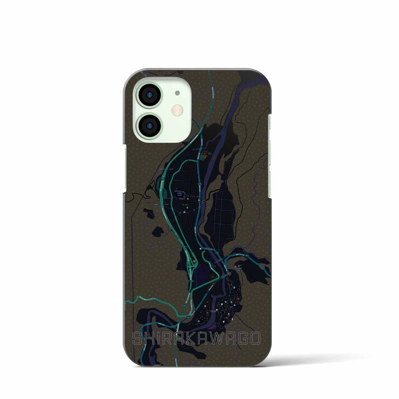 【白川郷(岐阜県)】地図柄iPhoneケース(バックカバータイプ)