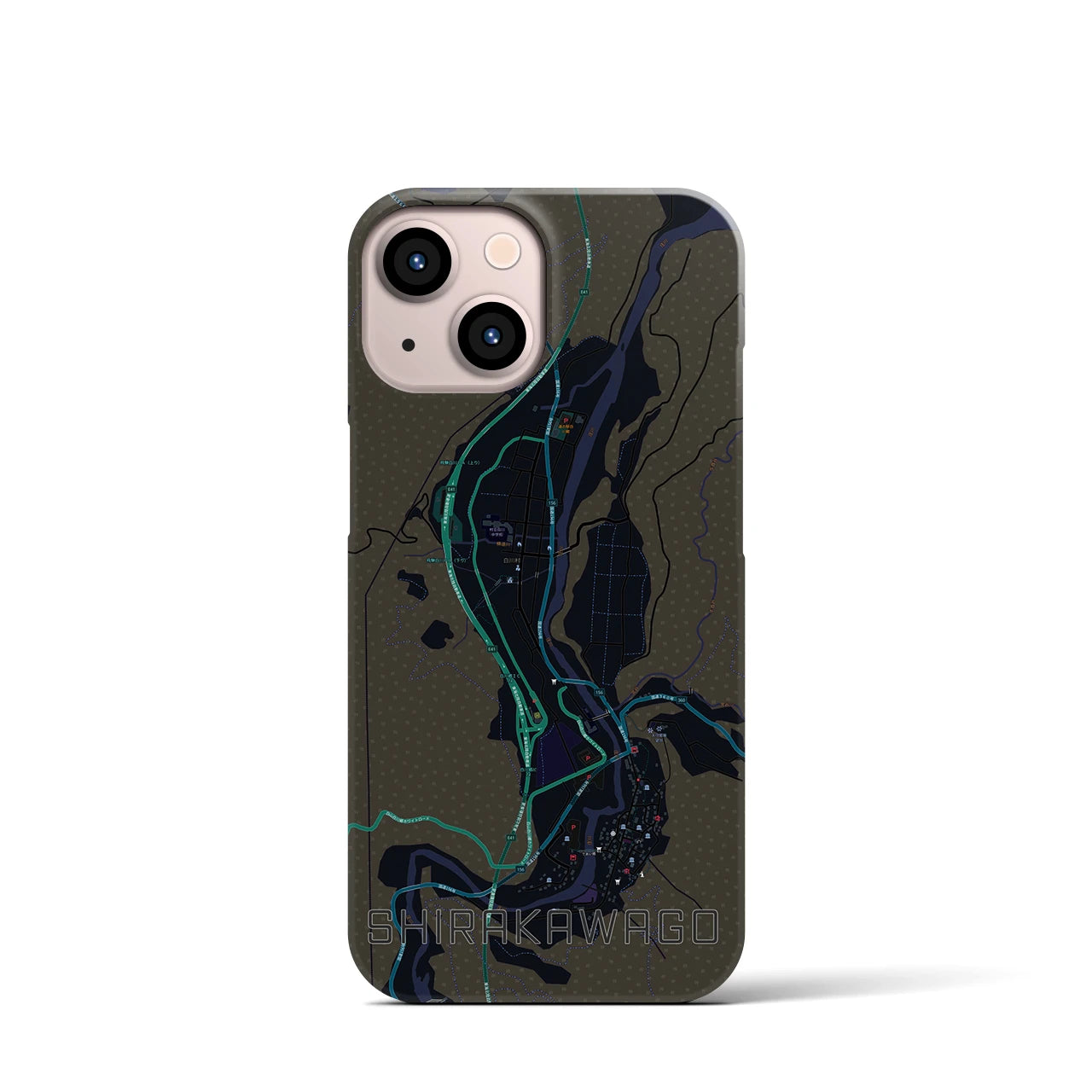 【白川郷(岐阜県)】地図柄iPhoneケース(バックカバータイプ)