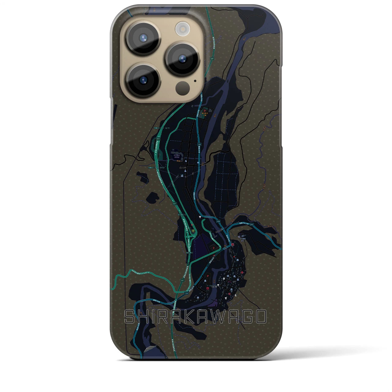 【白川郷(岐阜県)】地図柄iPhoneケース(バックカバータイプ)