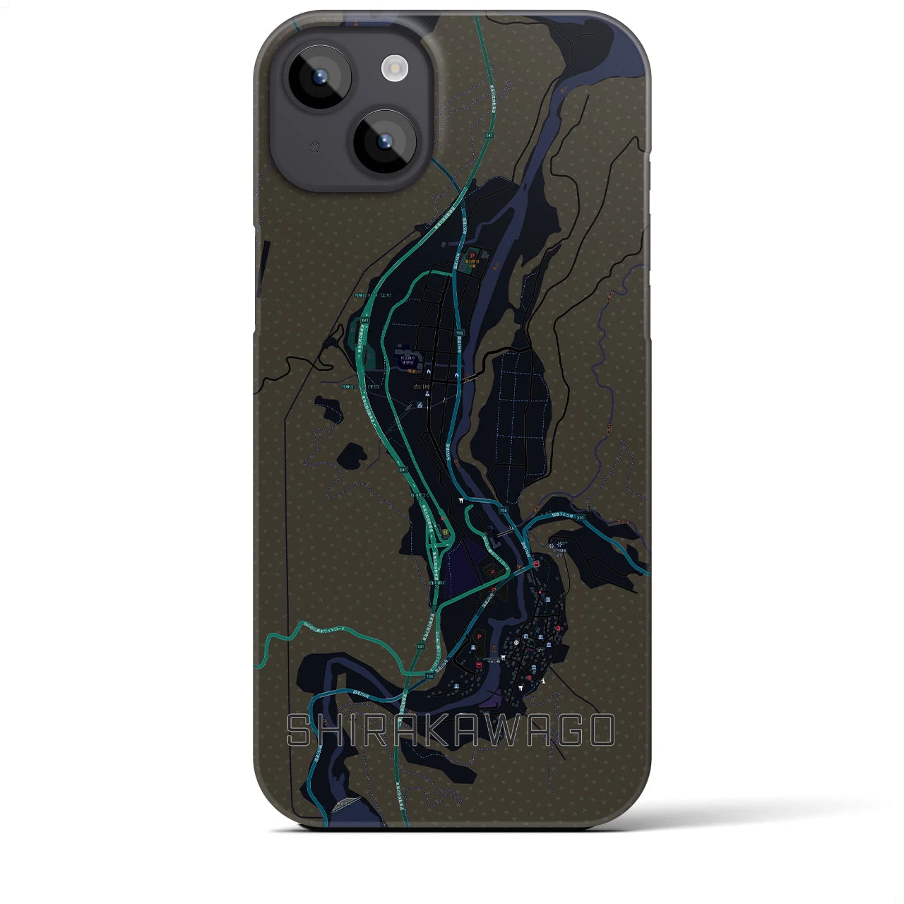 【白川郷(岐阜県)】地図柄iPhoneケース(バックカバータイプ)