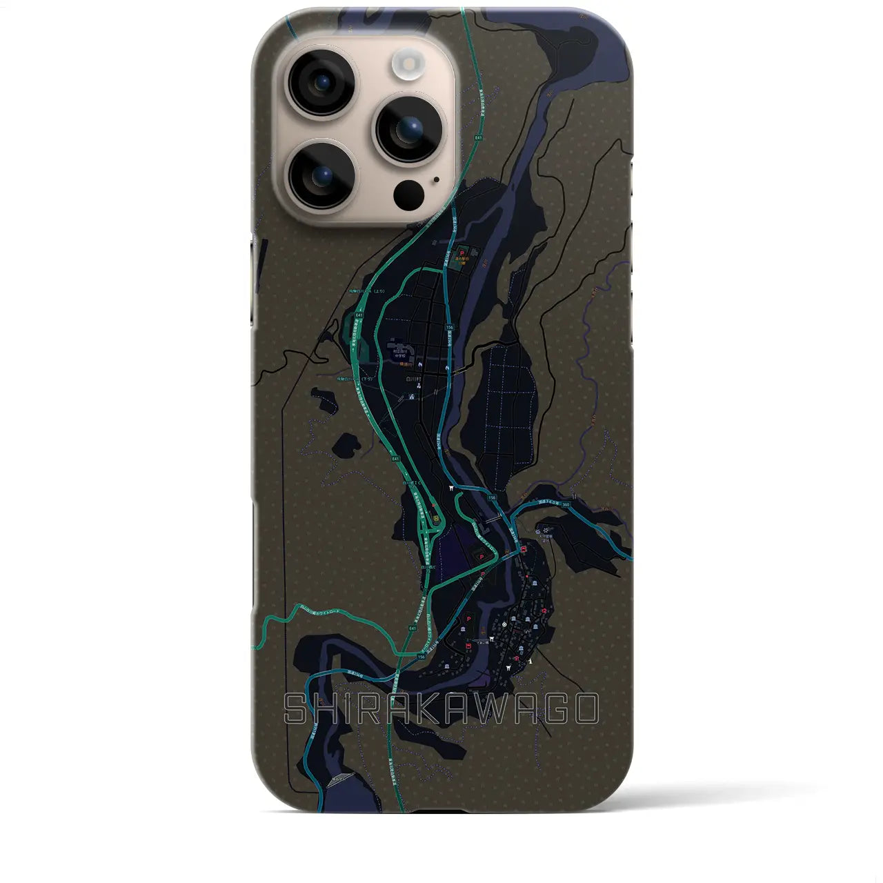 【白川郷(岐阜県)】地図柄iPhoneケース(バックカバータイプ)