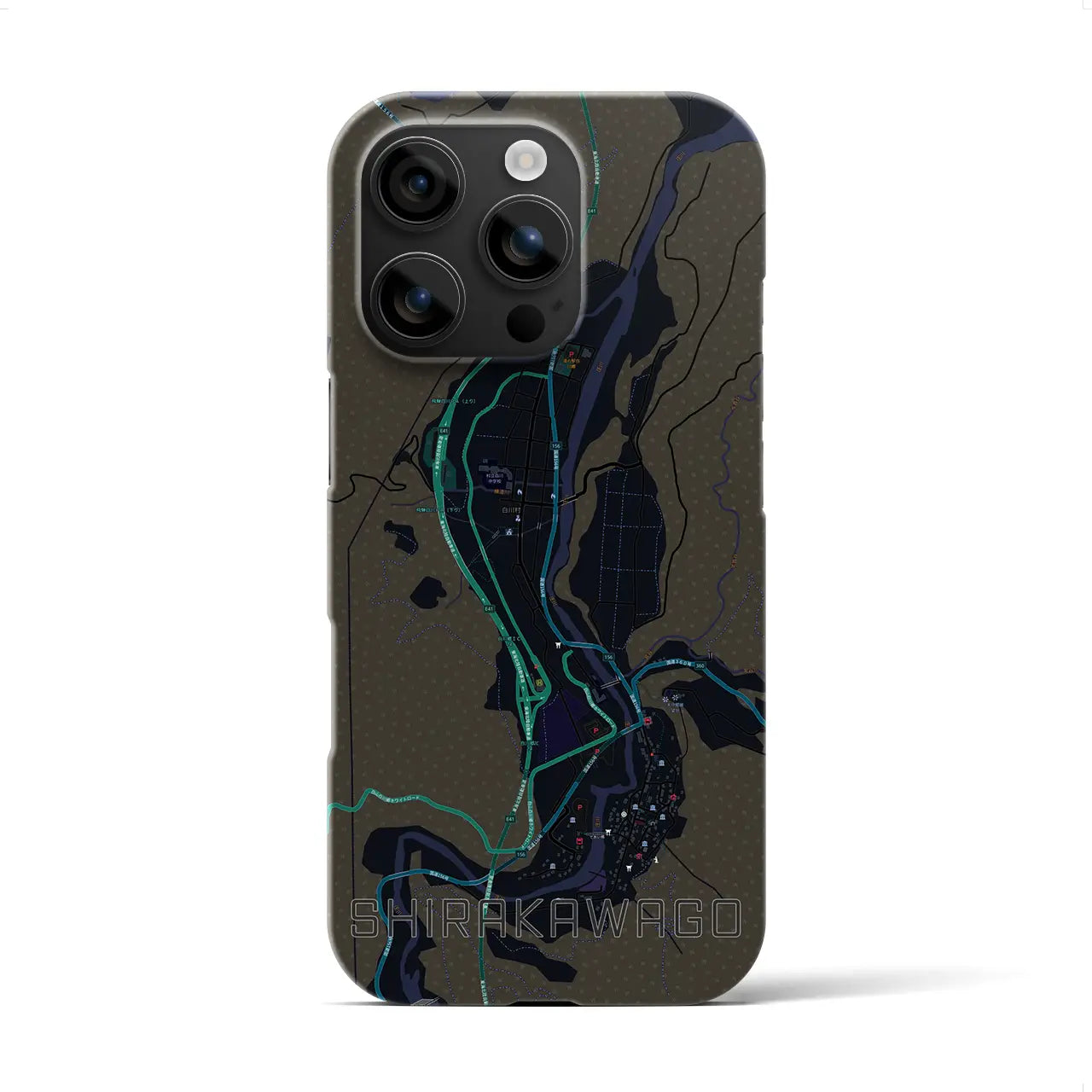 【白川郷(岐阜県)】地図柄iPhoneケース(バックカバータイプ)