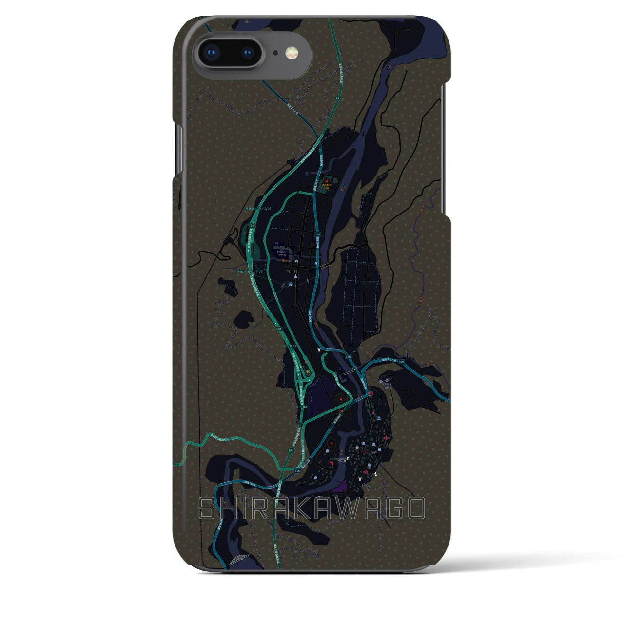 【白川郷(岐阜県)】地図柄iPhoneケース(バックカバータイプ)