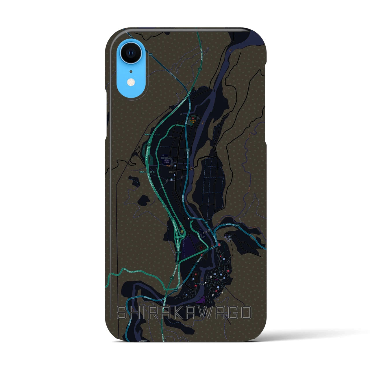【白川郷(岐阜県)】地図柄iPhoneケース(バックカバータイプ)