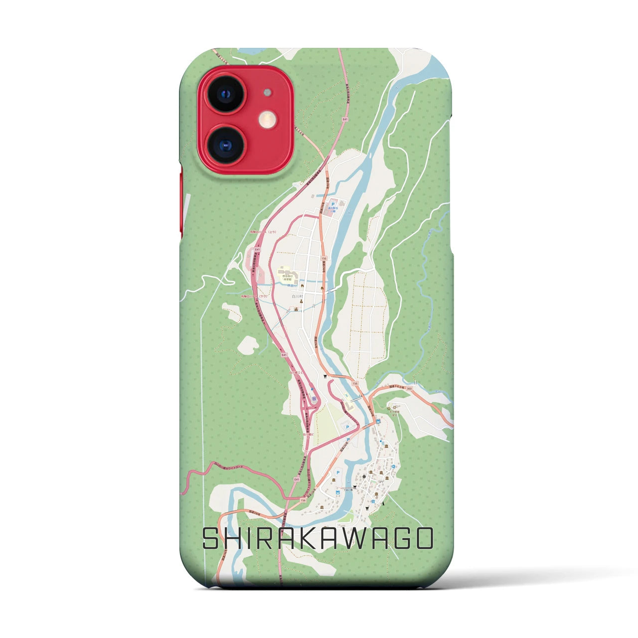 【白川郷(岐阜県)】地図柄iPhoneケース(バックカバータイプ)