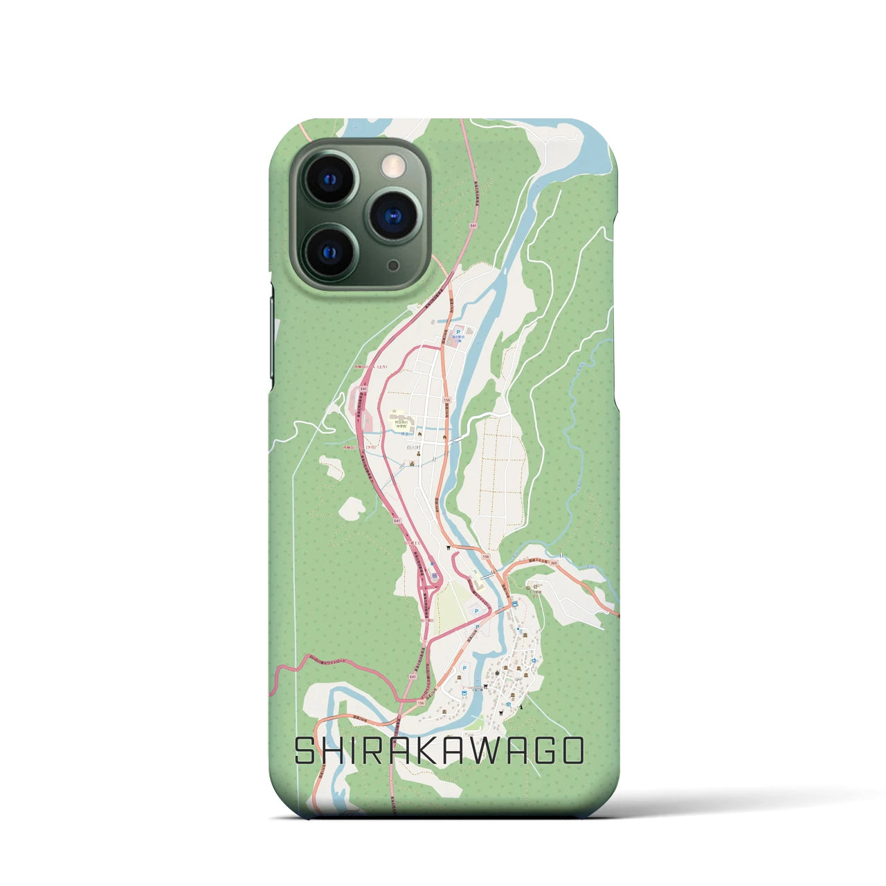 【白川郷(岐阜県)】地図柄iPhoneケース(バックカバータイプ)