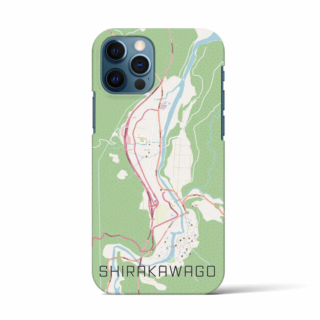 【白川郷(岐阜県)】地図柄iPhoneケース(バックカバータイプ)
