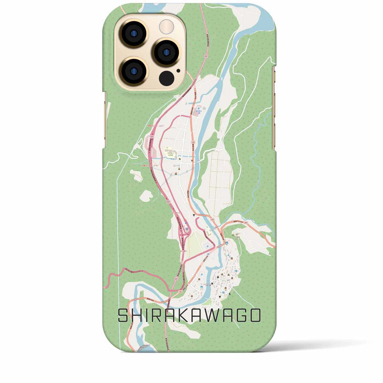 【白川郷(岐阜県)】地図柄iPhoneケース(バックカバータイプ)