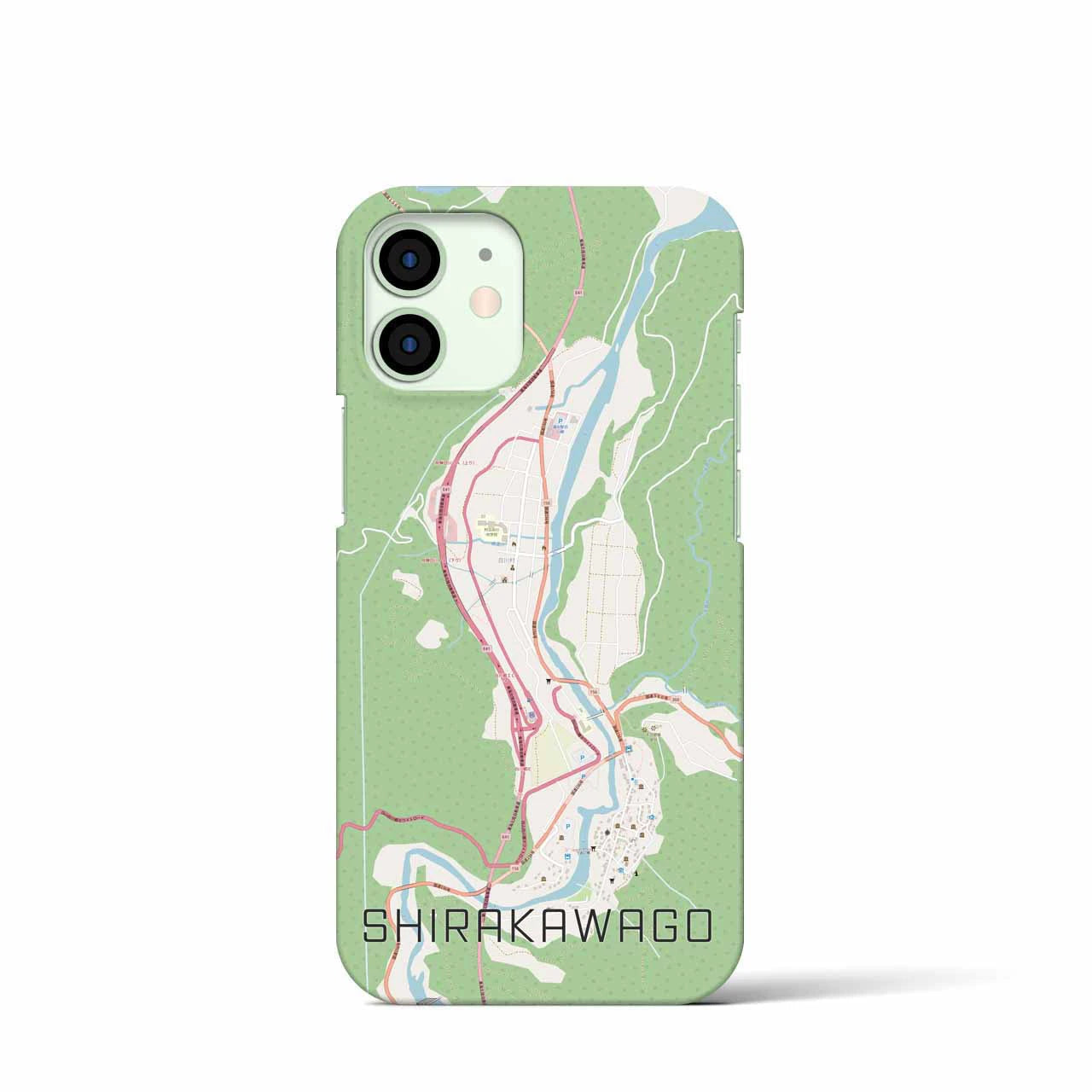 【白川郷(岐阜県)】地図柄iPhoneケース(バックカバータイプ)