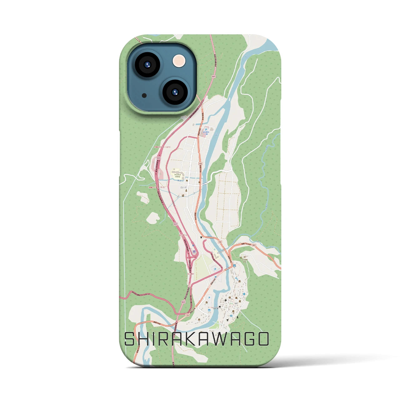 【白川郷(岐阜県)】地図柄iPhoneケース(バックカバータイプ)