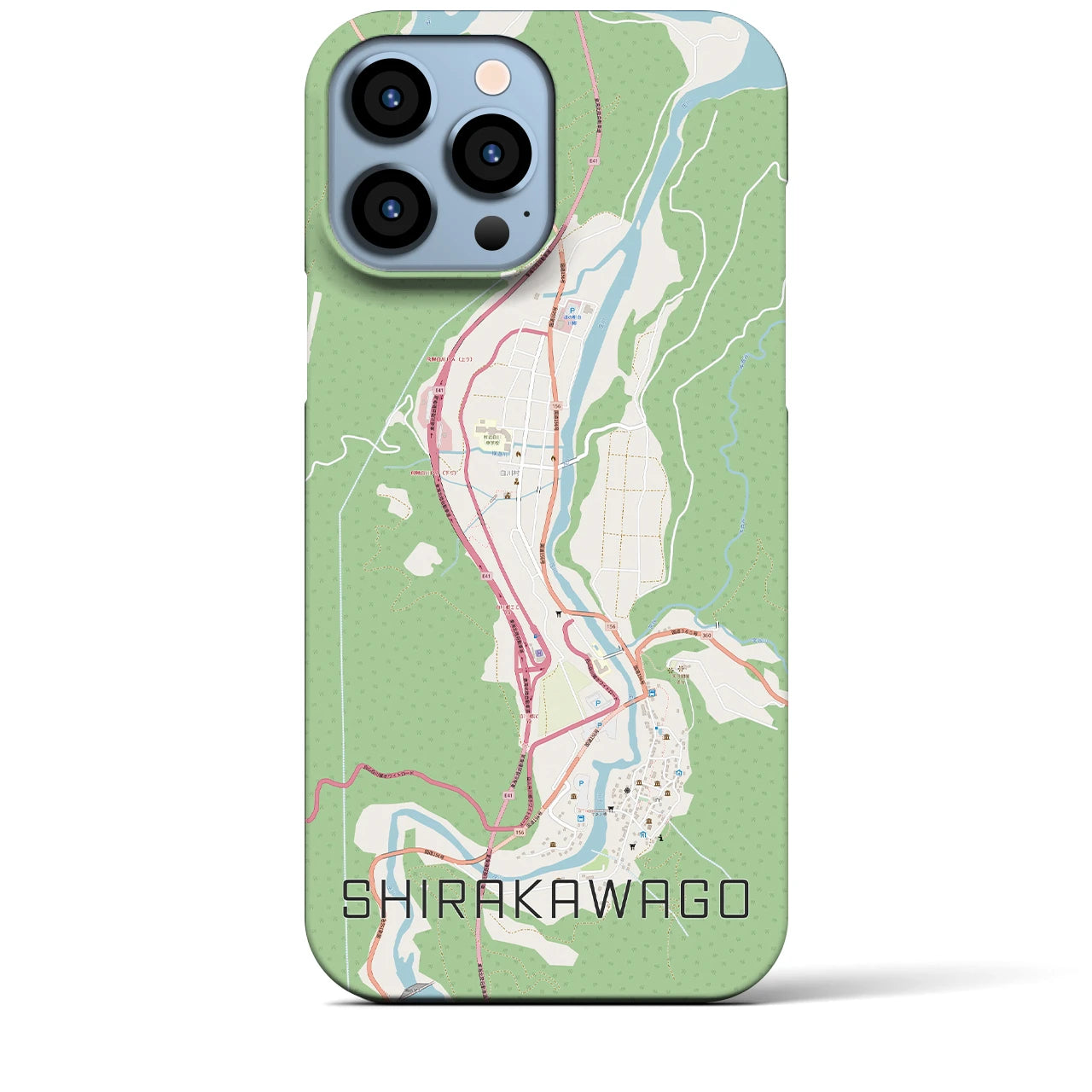 【白川郷(岐阜県)】地図柄iPhoneケース(バックカバータイプ)
