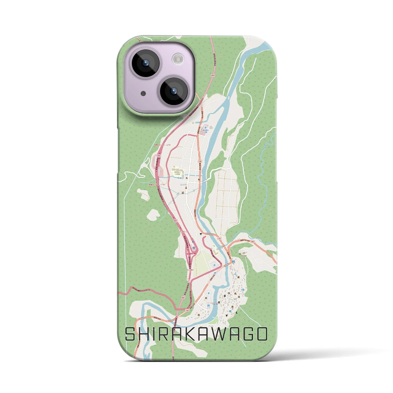 【白川郷(岐阜県)】地図柄iPhoneケース(バックカバータイプ)