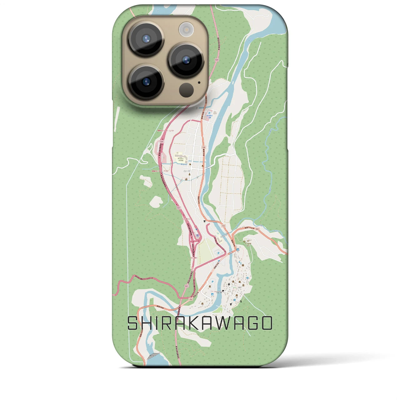 【白川郷(岐阜県)】地図柄iPhoneケース(バックカバータイプ)