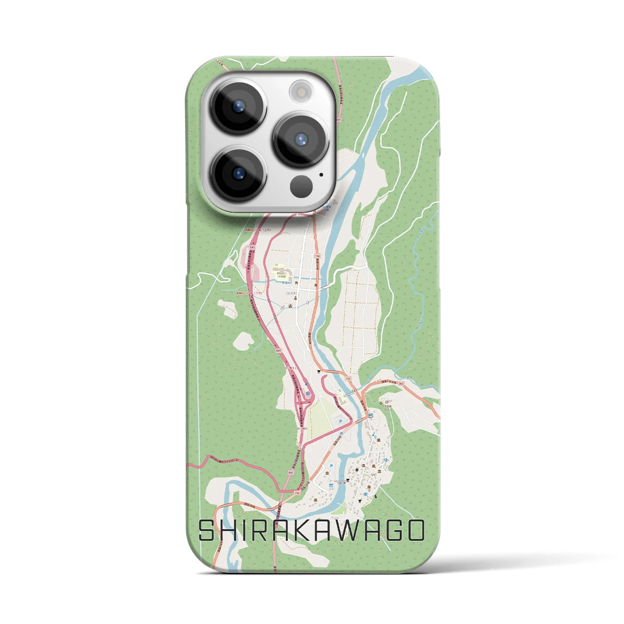 【白川郷(岐阜県)】地図柄iPhoneケース(バックカバータイプ)