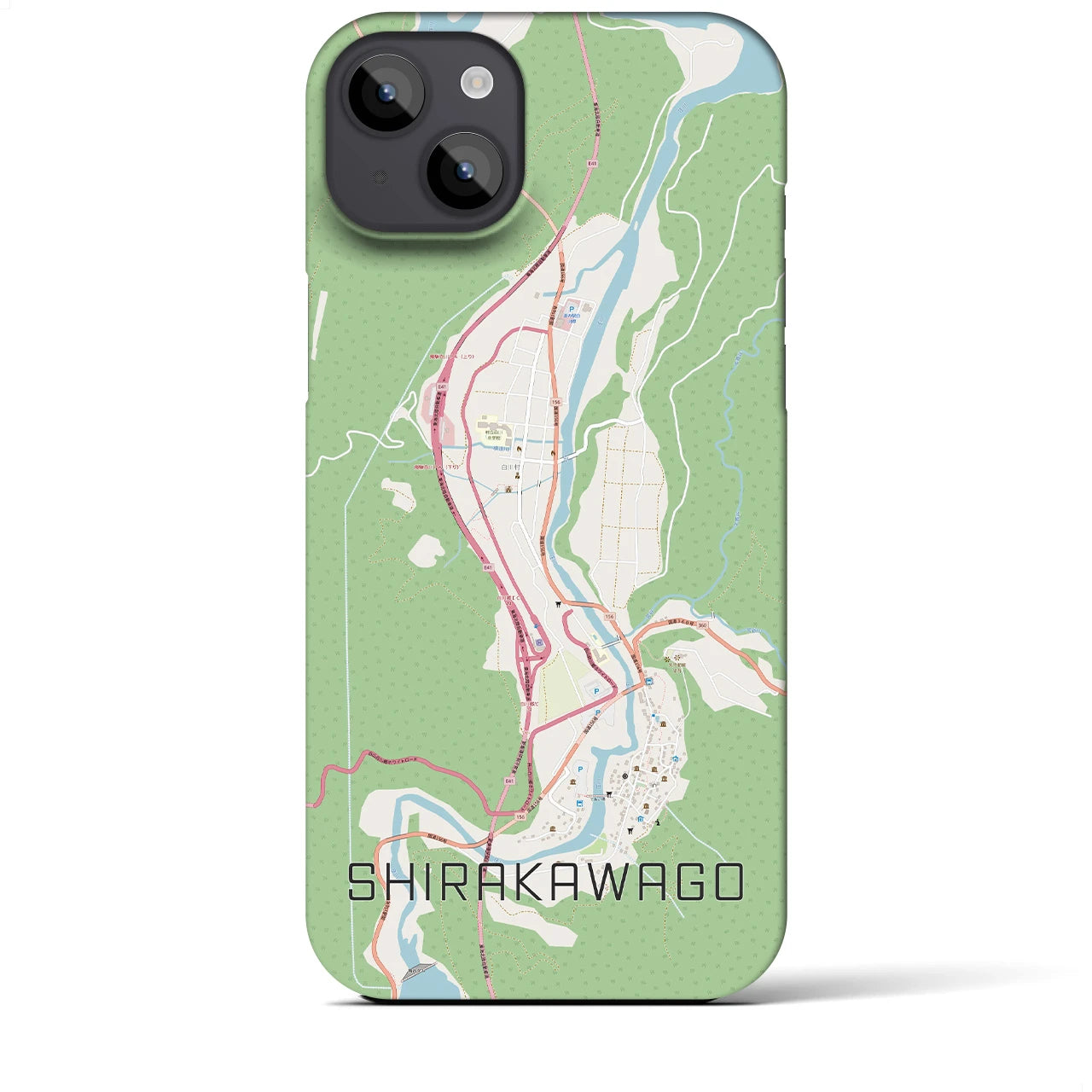 【白川郷(岐阜県)】地図柄iPhoneケース(バックカバータイプ)