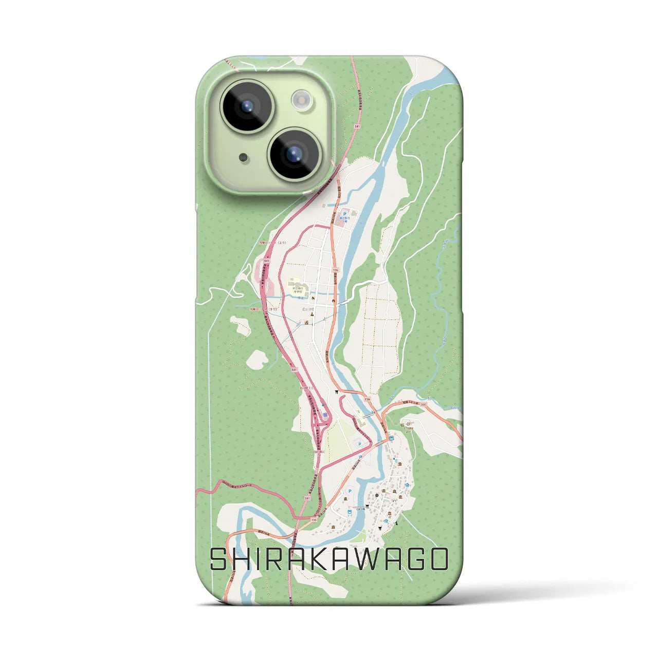 【白川郷(岐阜県)】地図柄iPhoneケース(バックカバータイプ)