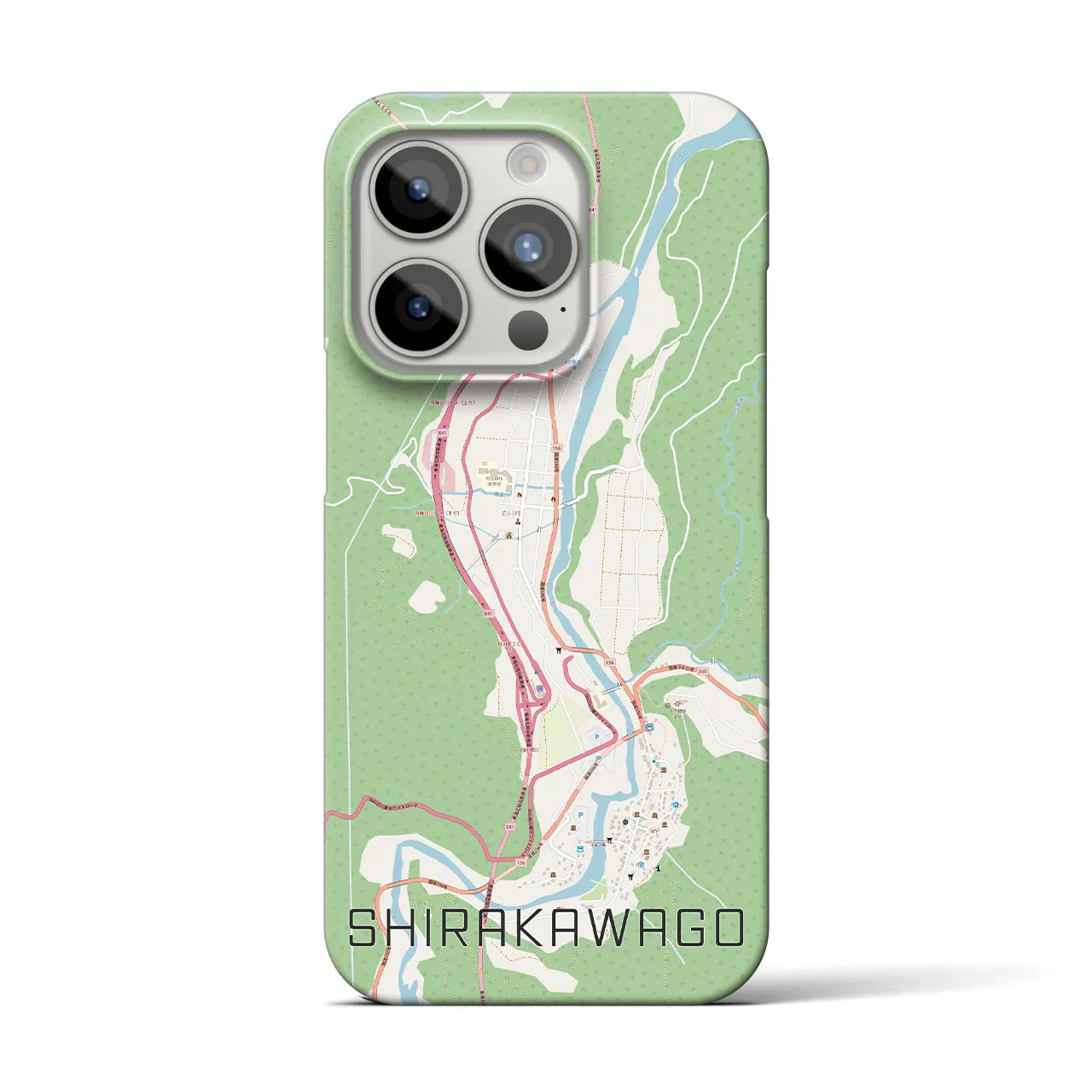 【白川郷(岐阜県)】地図柄iPhoneケース(バックカバータイプ)