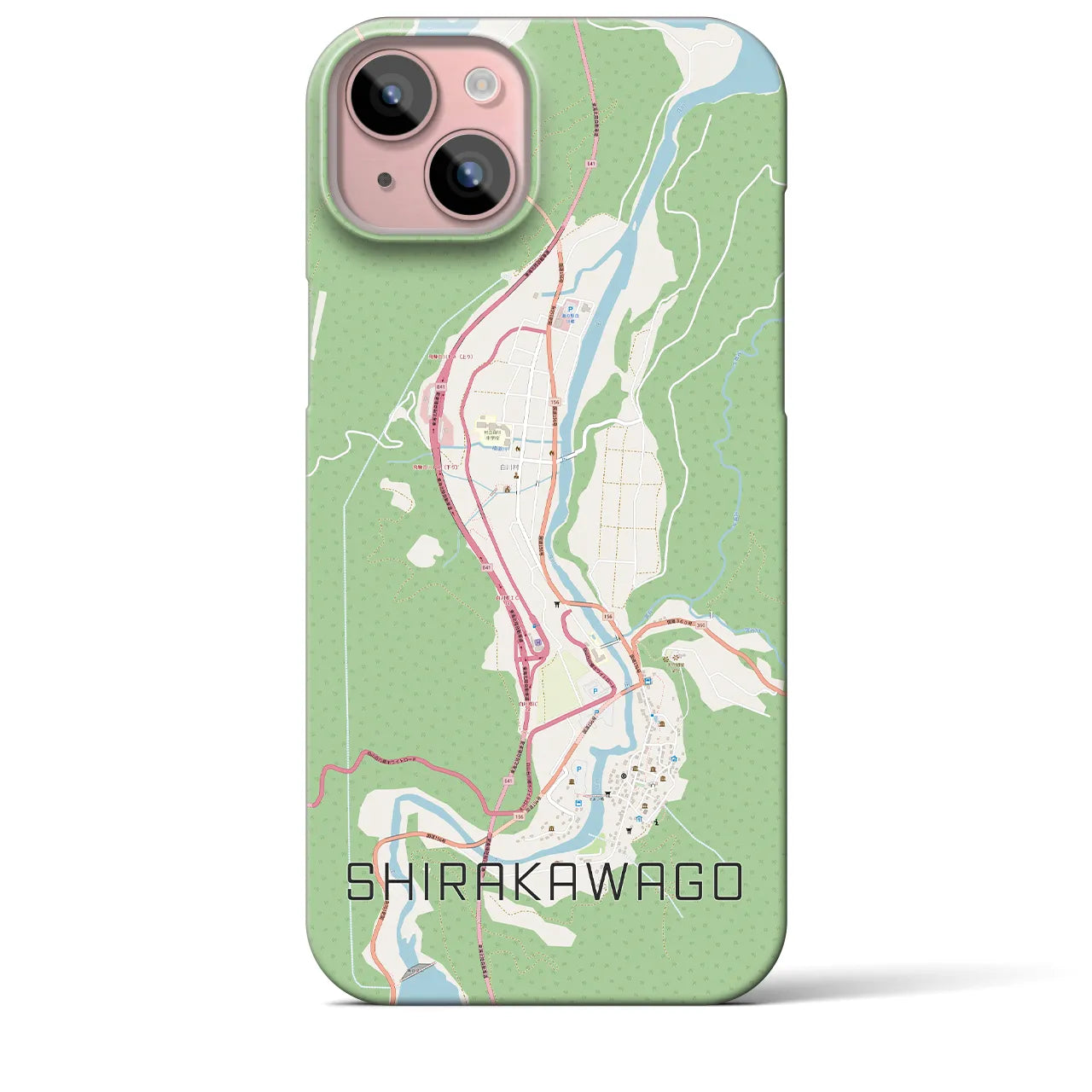 【白川郷(岐阜県)】地図柄iPhoneケース(バックカバータイプ)