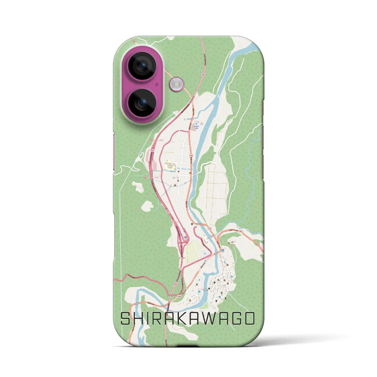 【白川郷(岐阜県)】地図柄iPhoneケース(バックカバータイプ)